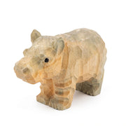 Hippo Figurines Hand Carved Painted Wooden