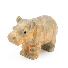 Hippo Figurines Hand Carved Painted Wooden