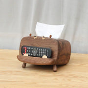 Hippo Wooden Tissue Box Cover with Phone Holder