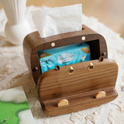 Hippo Wooden Tissue Box Cover with Phone Holder
