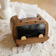 Hippo Wooden Tissue Box Cover with Phone Holder