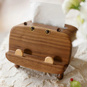 Hippo Wooden Tissue Box Cover with Phone Holder