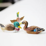 Mallard Figurines Hand Carved Painted Wooden