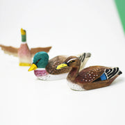 Mallard Figurines Hand Carved Painted Wooden