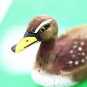 Mallard Figurines Hand Carved Painted Wooden