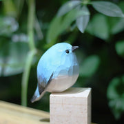 Mountain Blue Robin Figurines Hand Carved Painted Wooden