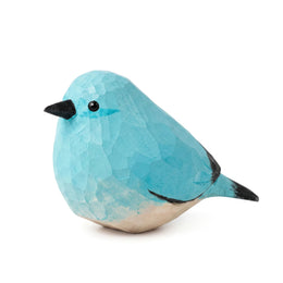 Mountain Blue Robin Figurines Hand Carved Painted Wooden