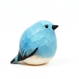 Mountain Blue Robin Figurines Hand Carved Painted Wooden