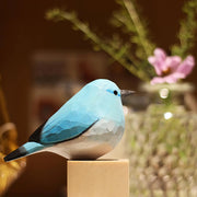 Mountain Blue Robin Figurines Hand Carved Painted Wooden