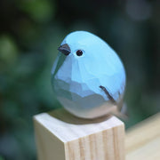 Mountain Blue Robin Figurines Hand Carved Painted Wooden
