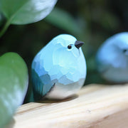 Mountain Blue Robin Figurines Hand Carved Painted Wooden