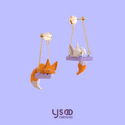 Swing Fox Cat Earrings