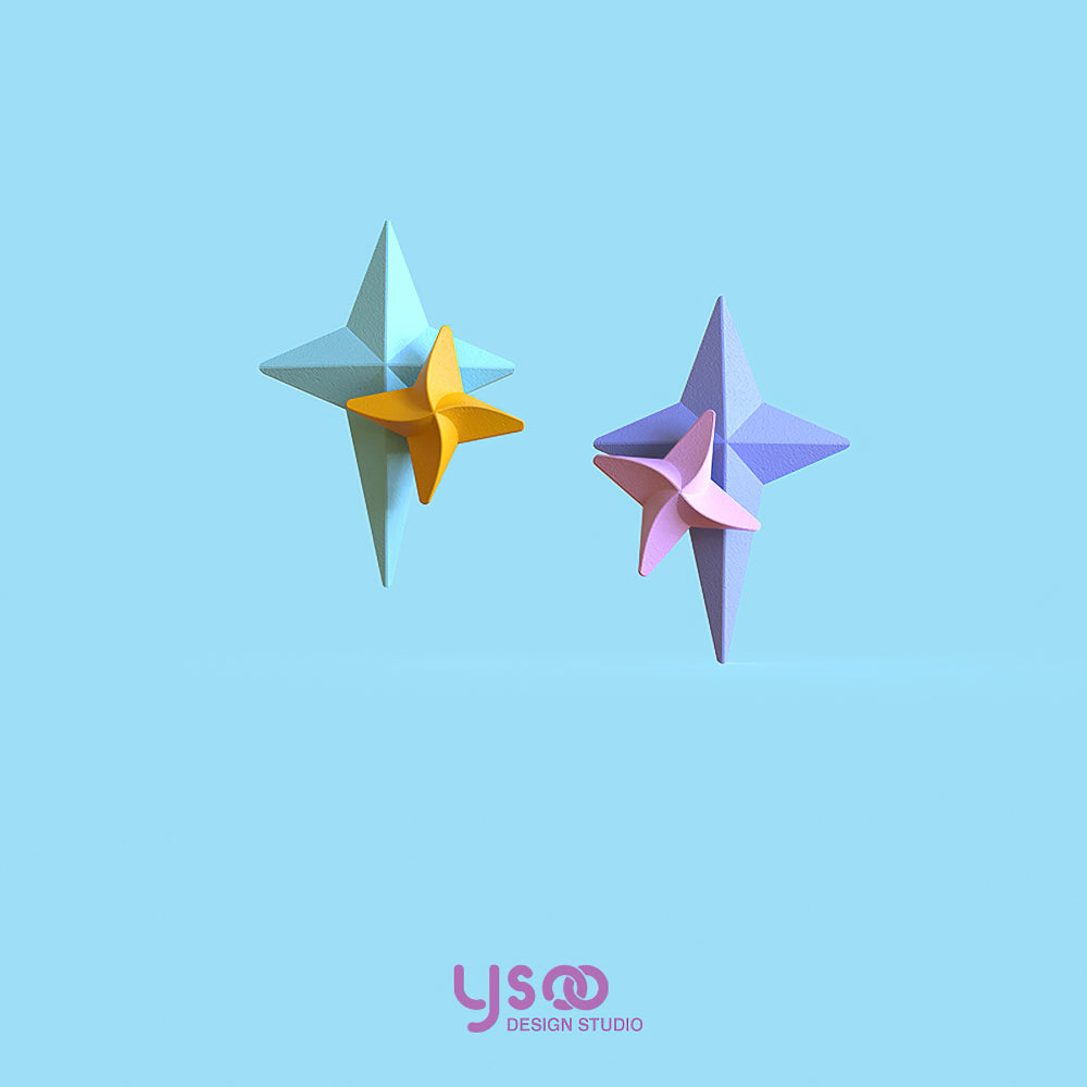 Rotate Star Earrings