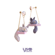 Swing Fox Cat Earrings