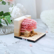 Omoshiroi Block Tree House Model Notepad 3D Memo Pad