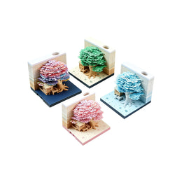 Omoshiroi Block Tree House Model Notepad 3D Memo Pad