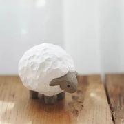 Sheep Figurines Hand Carved Painted Wooden