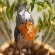 Shoebill Bird Figurines Hand Carved Painted Wooden