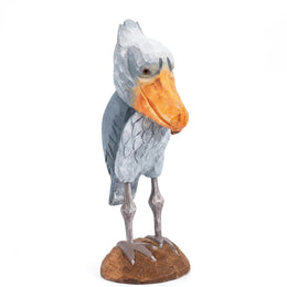 Shoebill Bird Figurines Hand Carved Painted Wooden