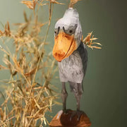Shoebill Bird Figurines Hand Carved Painted Wooden