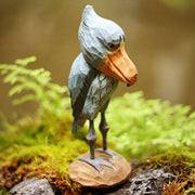 Shoebill Bird Figurines Hand Carved Painted Wooden