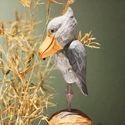 Shoebill Bird Figurines Hand Carved Painted Wooden