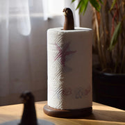 Tissue Holder Cat Paw Wooden Hand Carved Decorative