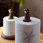 Tissue Holder Cat Paw Wooden Hand Carved Decorative