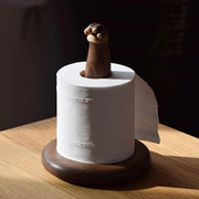 Tissue Holder Cat Paw Wooden Hand Carved Decorative
