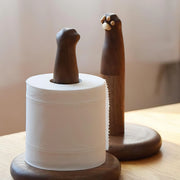 Tissue Holder Cat Paw Wooden Hand Carved Decorative