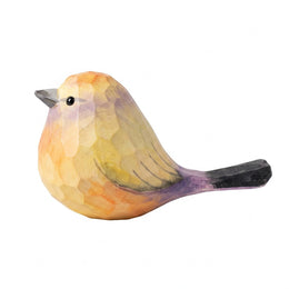 White-browed Tit-warbler Figurines Hand Carved Painted Wooden