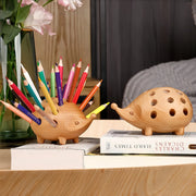 Wooden Handmade Hedgehog Pencil Holder