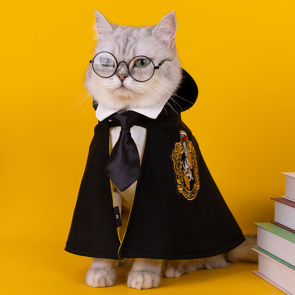 Gato Harry Potter Cabo Ropa para mascotas con corbata y gafas