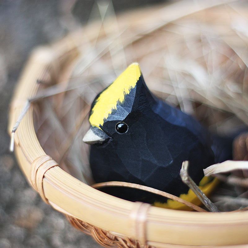 Sultan tit Bird Figurines Hand Carved Painted Wooden