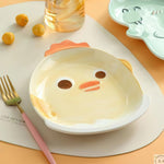 Dinosaur Lion Chick Cartoon Ceramic Plate - Lazylifeshop