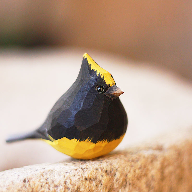 Sultan tit Bird Figurines Hand Carved Painted Wooden