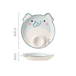 Tiger Elephant Pig Chicken Dog Dinosaur Lion Plates with sauce pan - Lazylifeshop