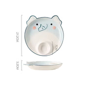 Tiger Elephant Pig Chicken Dog Dinosaur Lion Plates with sauce pan - Lazylifeshop