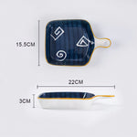 Minimalist Blue And White Plate With Handle - Lazylifeshop