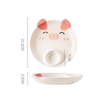 Tiger Elephant Pig Chicken Dog Dinosaur Lion Plates with sauce pan - Lazylifeshop