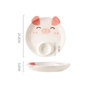 Tiger Elephant Pig Chicken Dog Dinosaur Lion Plates with sauce pan - Lazylifeshop