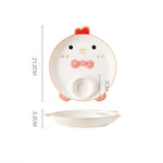 Tiger Elephant Pig Chicken Dog Dinosaur Lion Plates with sauce pan - Lazylifeshop