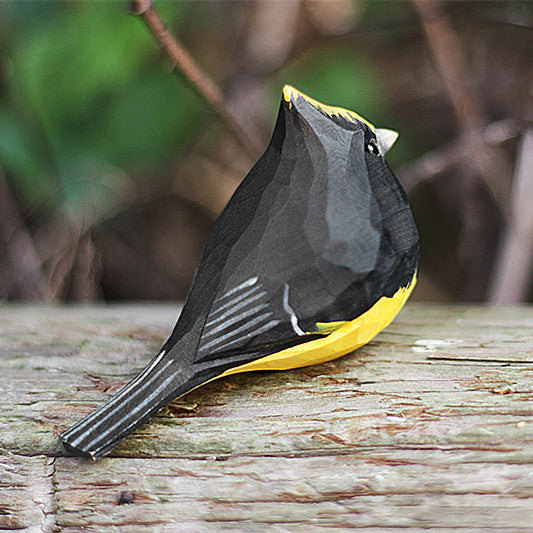 Sultan tit Bird Figurines Hand Carved Painted Wooden