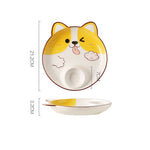 Tiger Elephant Pig Chicken Dog Dinosaur Lion Plates with sauce pan - Lazylifeshop