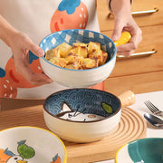 Cartoon Embossed Bowl With Handle - Lazylifeshop