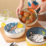 Cartoon Embossed Bowl With Handle - Lazylifeshop