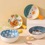 Cartoon Embossed Bowl With Handle - Lazylifeshop