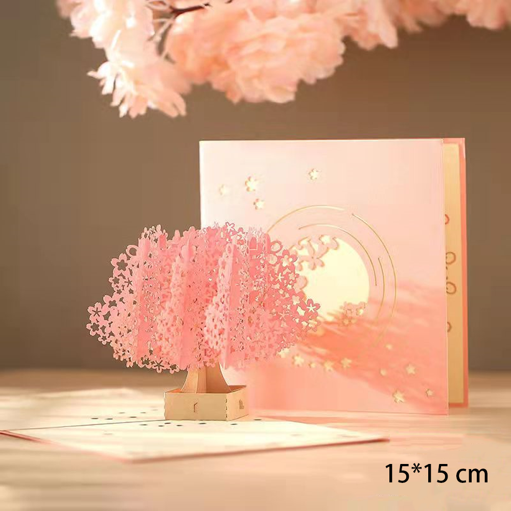 Cherry Tree 3D Pop-Up Festival Greeting Card