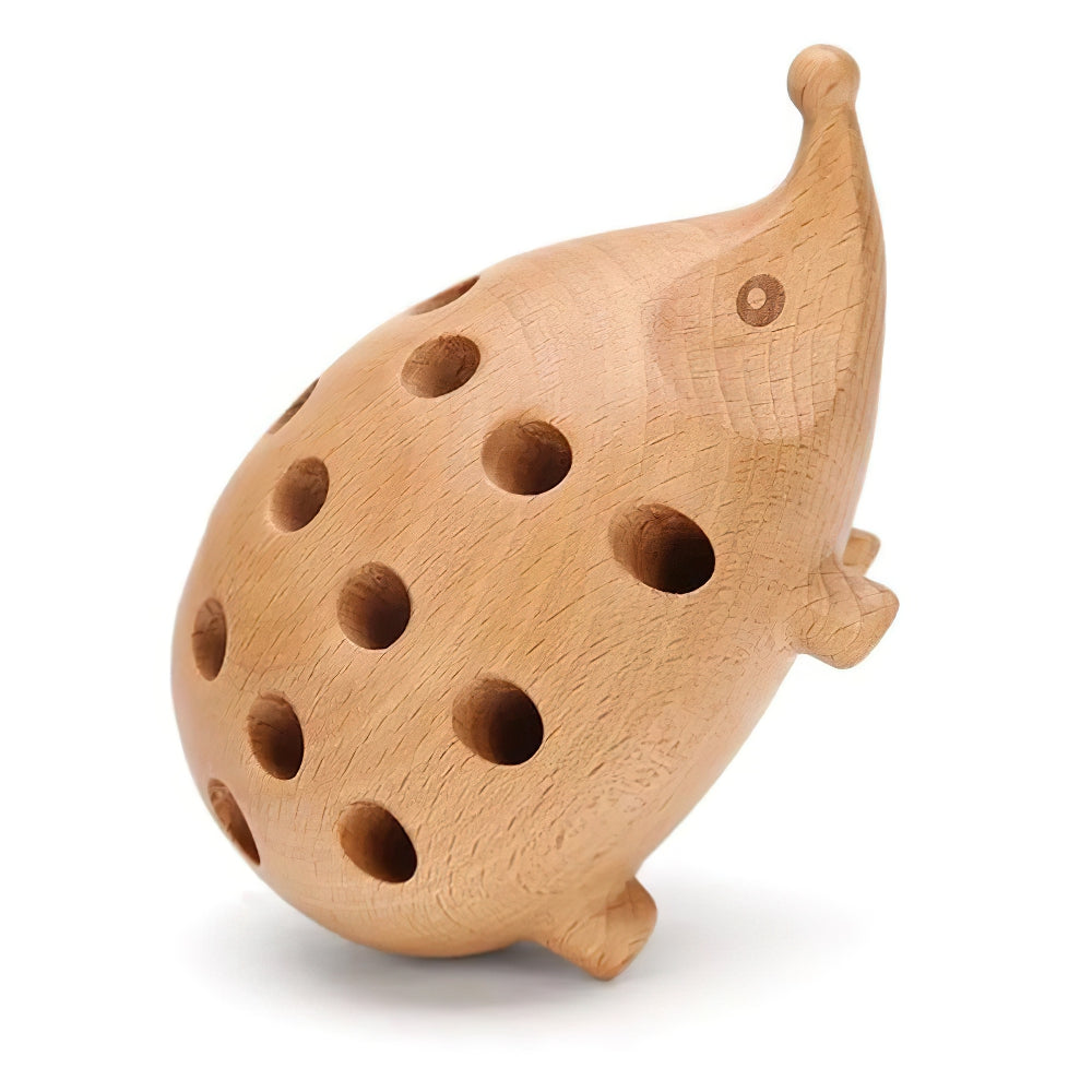 Wooden Handmade Hedgehog Pencil Holder