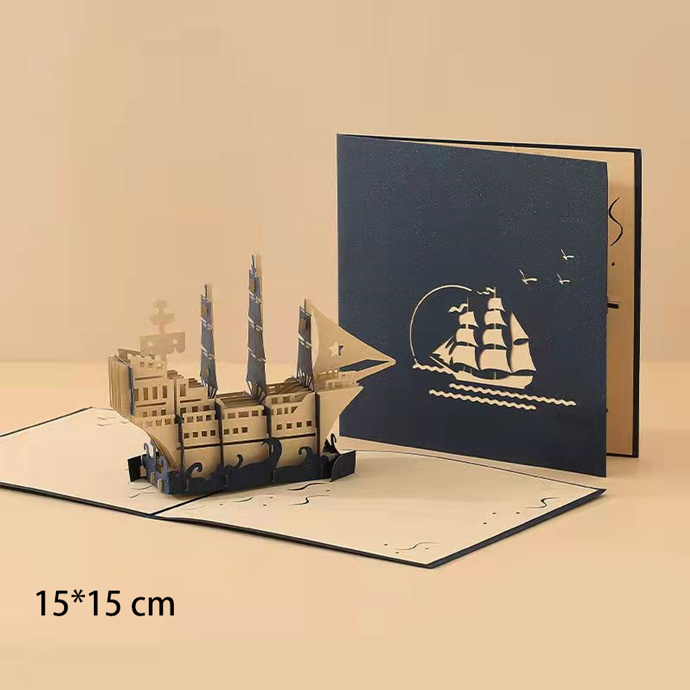Sailboat 3D Pop-Up Festival Greeting Card